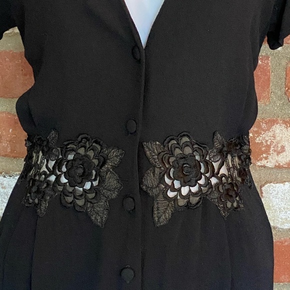 Black maxi dress Merritt Charles Black Lace Maxi Schiffer Dress Size Medium - Picture 11 of 11